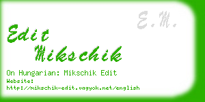 edit mikschik business card